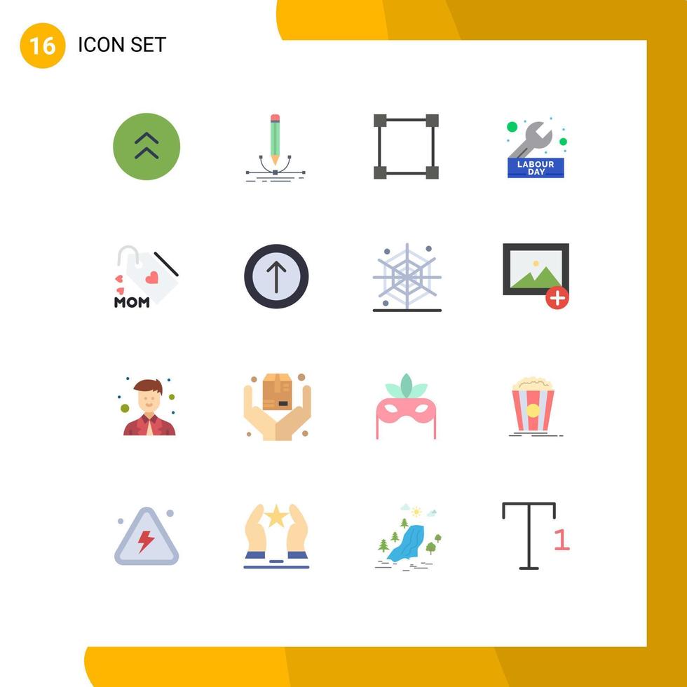 interface mobile couleur plate ensemble de 16 pictogrammes de réparation d'étiquette dessiner jour de l'ingénieur pack modifiable d'éléments de conception de vecteur créatif
