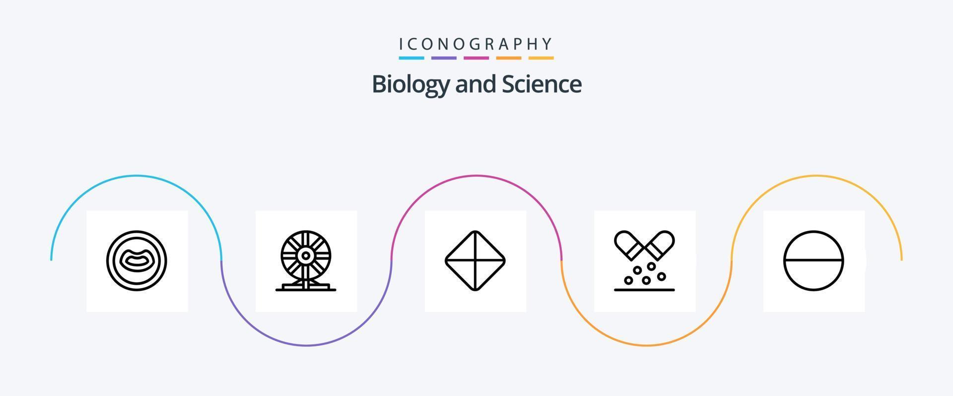 pack d'icônes de ligne de biologie 5 comprenant. pilule. pilule. pilules. médicament vecteur