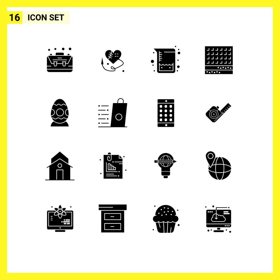 pack d'icônes vectorielles stock de 16 signes et symboles de ligne pour les flacons de gaufres de pâques dessert de thanksgiving éléments de conception vectoriels modifiables vecteur