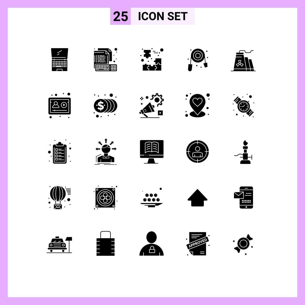 25 concept de glyphe solide pour les sites Web mobiles et les applications élément de clavier de tuyau de plombier éléments de conception vectoriels modifiables par le client vecteur