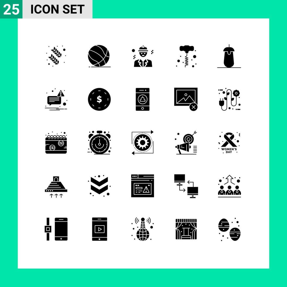 25 icônes créatives signes et symboles modernes de délicieux outils électriques panier balle perceuse à main construction éléments de conception vectoriels modifiables vecteur