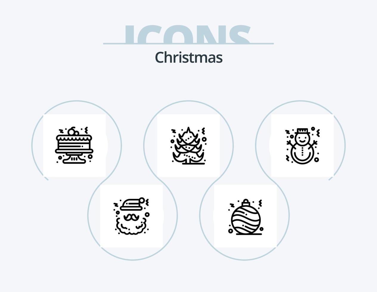 pack d'icônes de ligne de noël 5 conception d'icônes. aimer. cadeau. foulard. Noël. chaud vecteur