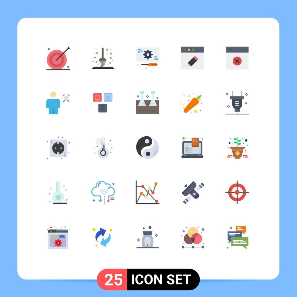 25 icônes créatives signes et symboles modernes de l'annulation de l'édition de la feuille répare les éléments de conception vectoriels modifiables vecteur