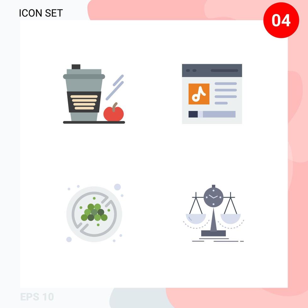 pack d'icônes vectorielles de stock de 4 signes et symboles de ligne pour le contenu de la boisson de l'utilisateur de café fruits sans raisin éléments de conception vectoriels modifiables vecteur