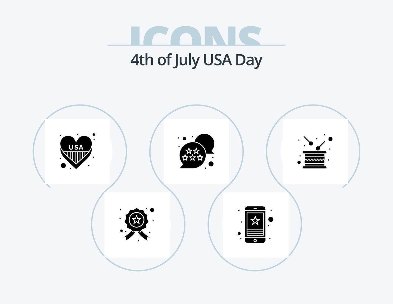 usa glyph icon pack 5 icon design. jour. étoile. téléphone. Etats-Unis. Etats-Unis vecteur