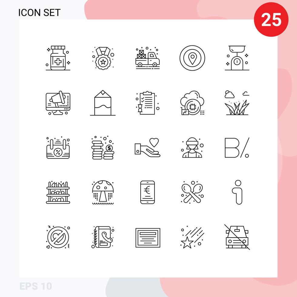 25 icônes créatives signes et symboles modernes de l'équilibre prix insigne prix agriculture éléments de conception vectoriels modifiables vecteur