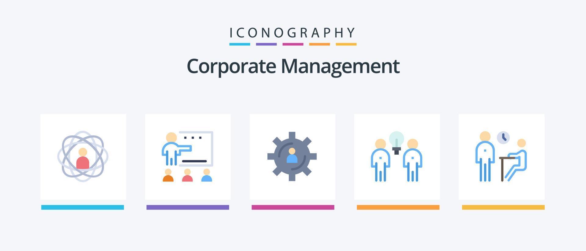 pack d'icônes plat 5 de gestion d'entreprise, y compris les personnes. idée de génie. école. productivité. personne. conception d'icônes créatives vecteur