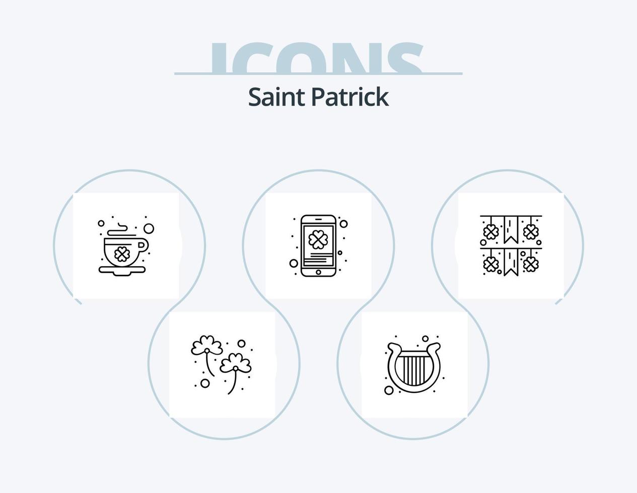 pack d'icônes de la ligne saint patrick 5 conception d'icônes. festival. célébrer. Saint. ballon. boutique vecteur
