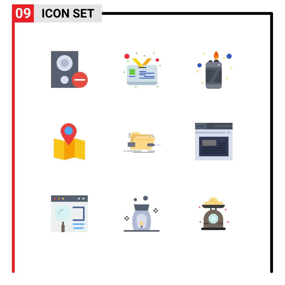 pack d'icônes vectorielles stock de 9 signes et symboles de ligne pour les éléments de conception vectoriels modifiables de carte de boîte à feu de réparation technique vecteur