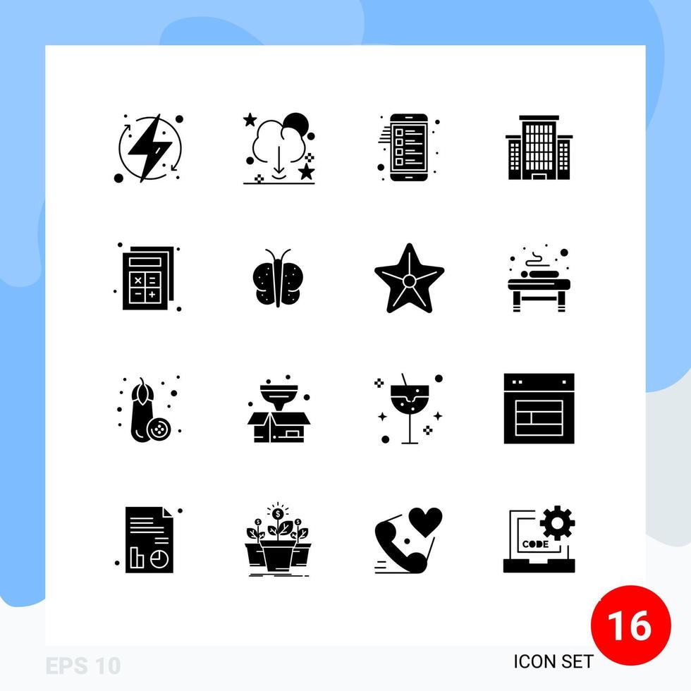 ensemble de 16 symboles d'icônes d'interface utilisateur modernes signes pour ajouter des éléments de conception vectoriels modifiables mobiles de construction de ville vecteur