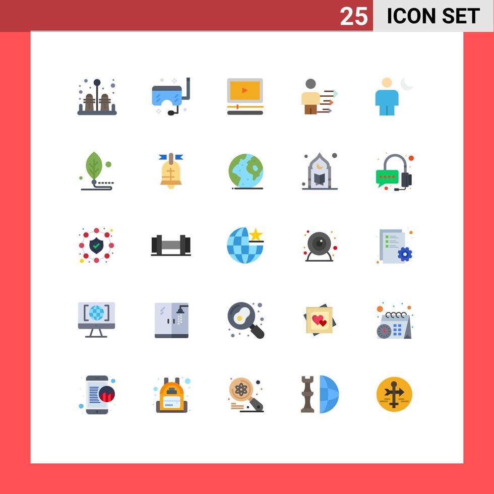 ensemble de 25 symboles d'icônes d'interface utilisateur modernes signes pour avatar humain vidéo éléments de conception vectoriels modifiables d'entreprise moderne vecteur