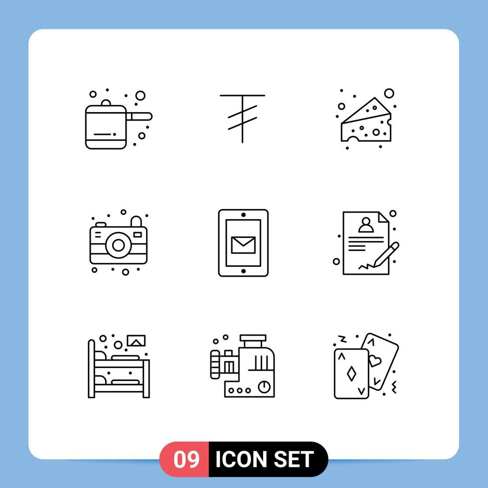 pack d'interface utilisateur de 9 contours de base d'éléments de conception vectoriels modifiables par chat vecteur