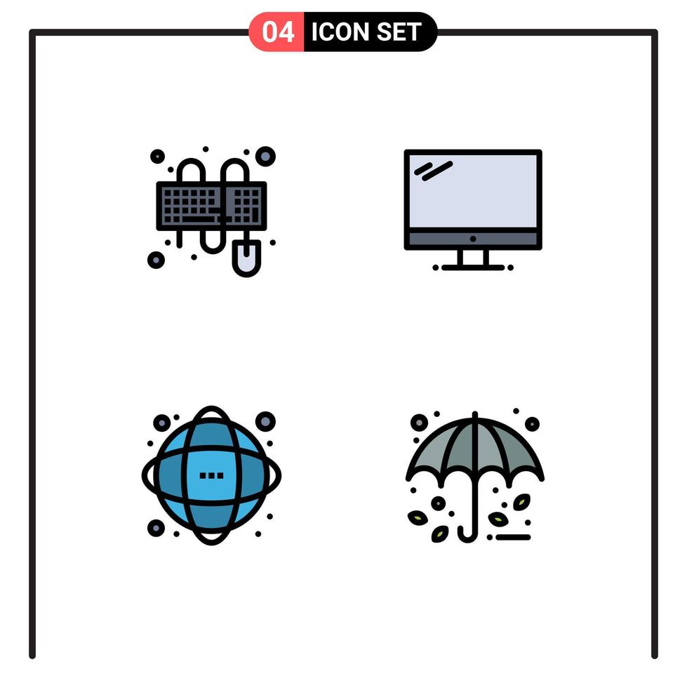 4 icônes créatives signes et symboles modernes des données d'entrée informations sur le périphérique de la souris éléments de conception vectoriels modifiables vecteur