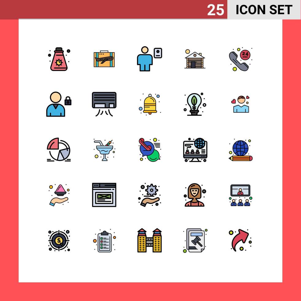 ensemble de 25 symboles d'icônes d'interface utilisateur modernes signes pour la construction de profil bagage corps humain éléments de conception vectoriels modifiables vecteur
