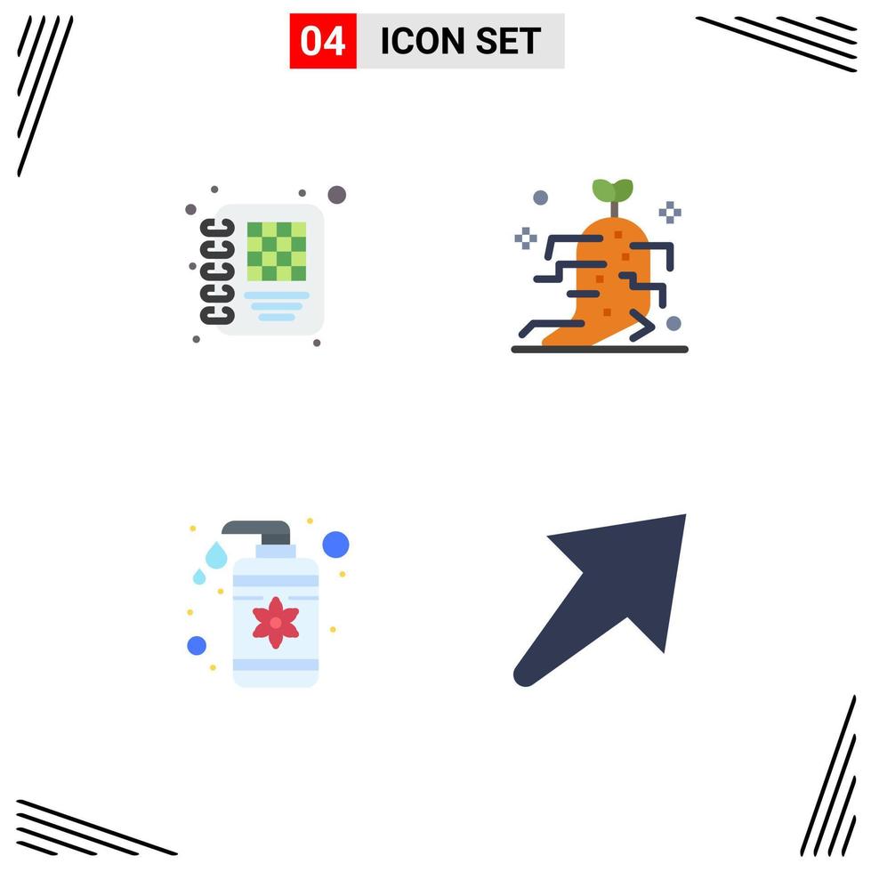 4 icônes plates vectorielles thématiques et symboles modifiables d'éléments de conception vectoriels modifiables de flèche de thérapie de drogue de spa d'entreprise vecteur