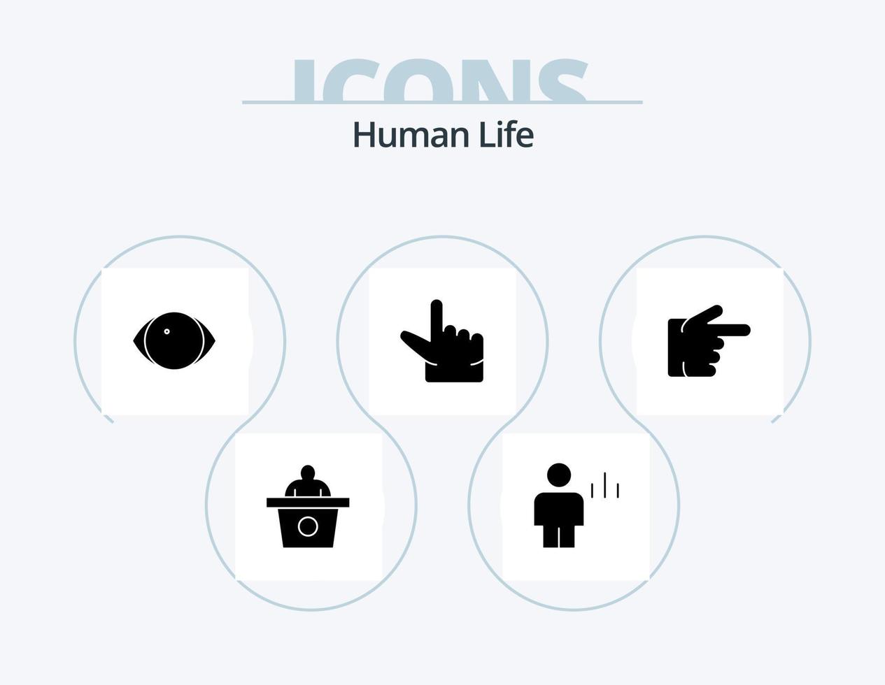pack d'icônes de glyphe humain 5 conception d'icônes. . index. œil. doigt. pincer vecteur