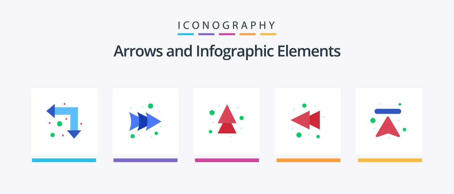 pack d'icônes flèche plate 5, y compris le téléchargement. flèches. flèches. flèche. gauche. conception d'icônes créatives vecteur