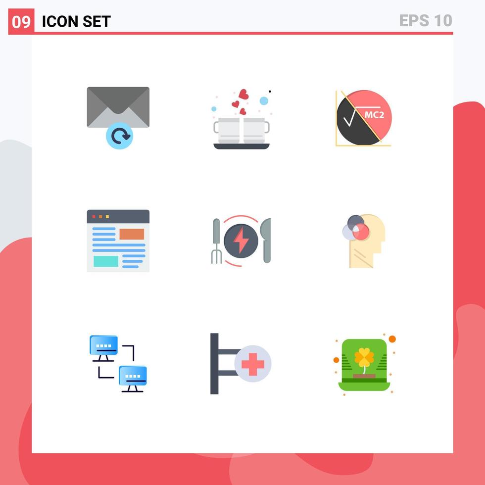 groupe de 9 signes et symboles de couleurs plates pour la mise en page de consommation application de développement mathématique éléments de conception vectoriels modifiables vecteur
