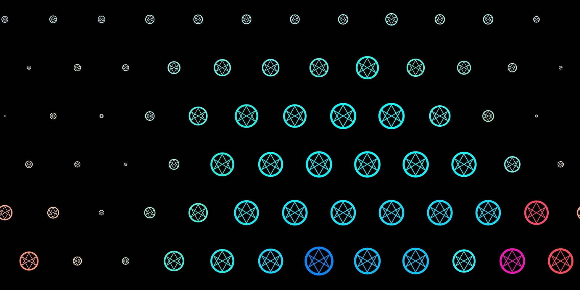 modèle vectoriel bleu foncé, rouge avec des signes ésotériques.