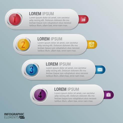 Modèle d'infographie des lignes grises avec des cercles de couleur vecteur