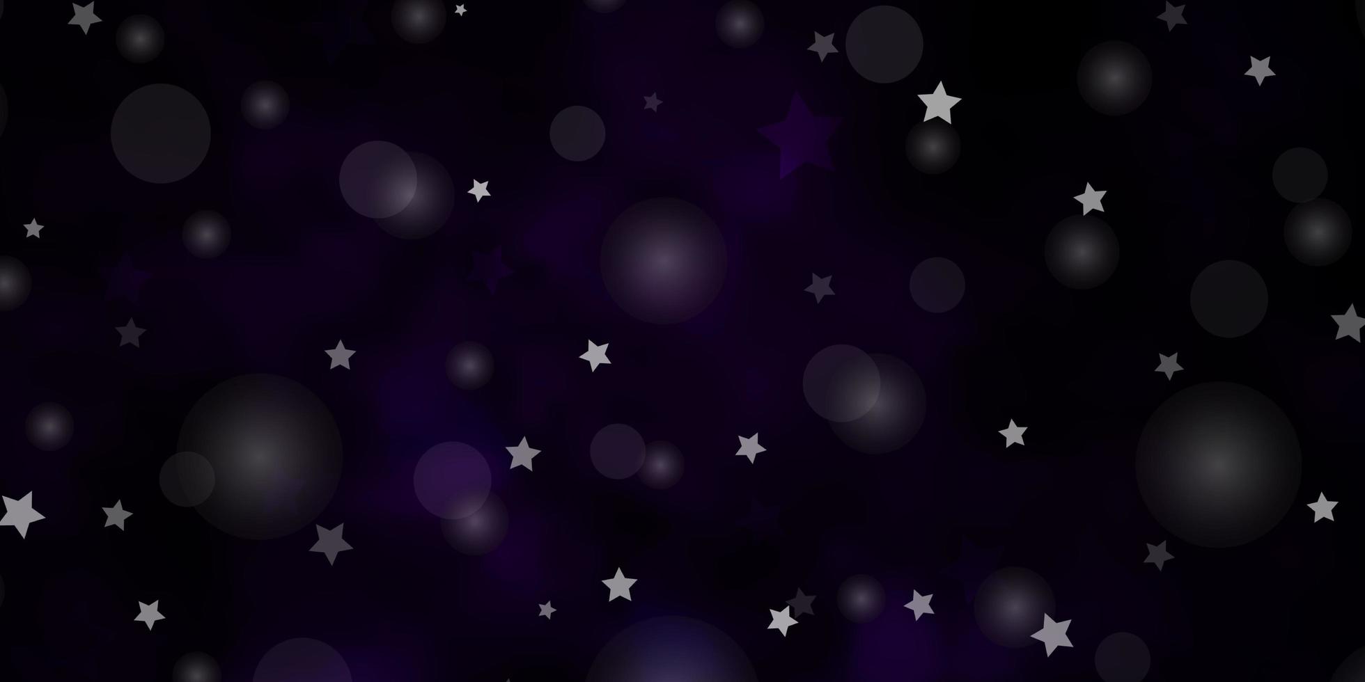 fond de vecteur violet foncé avec des cercles, des étoiles.