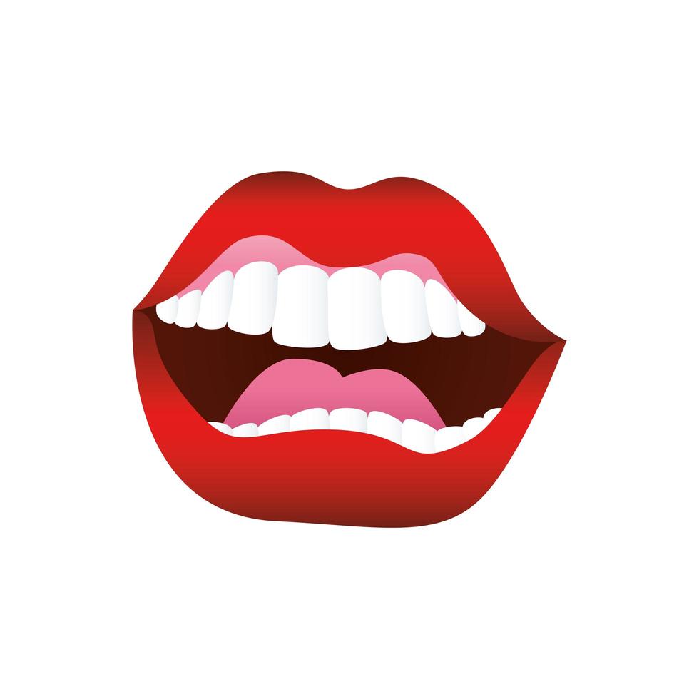 icône ouverte de la bouche féminine sexy vecteur