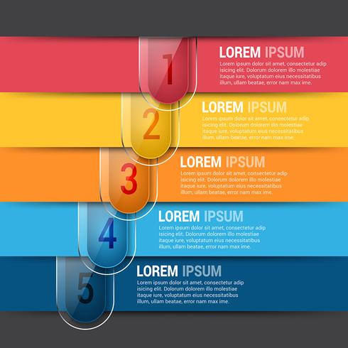 Modèle de conception d'infographies modifiables horizontales vecteur