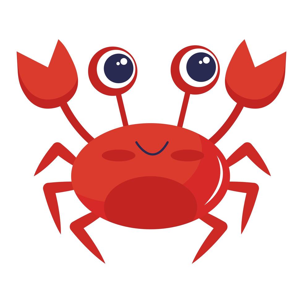 mignon petit personnage kawaii animal crabe vecteur