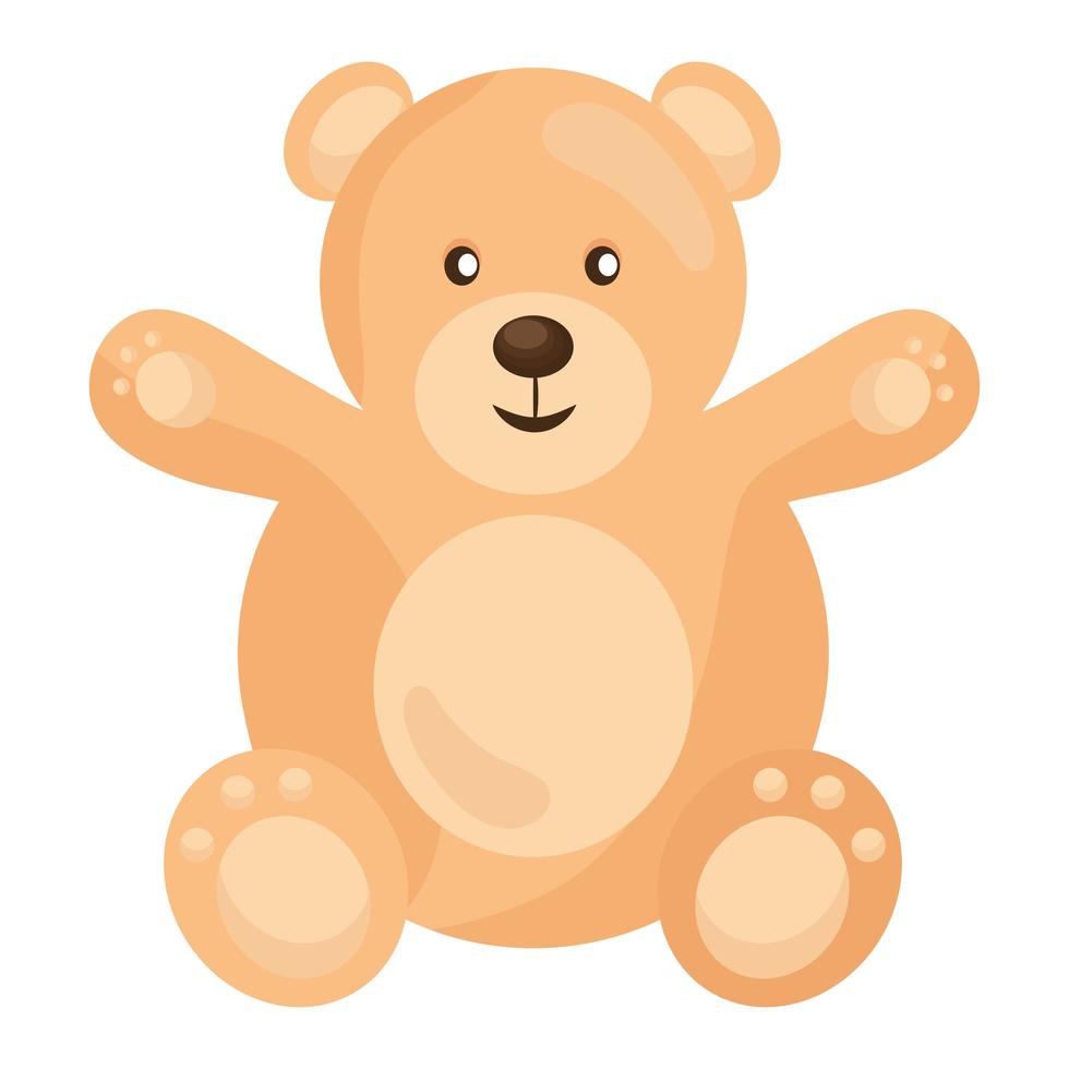 icône de style plat mignon ours bébé jouet vecteur