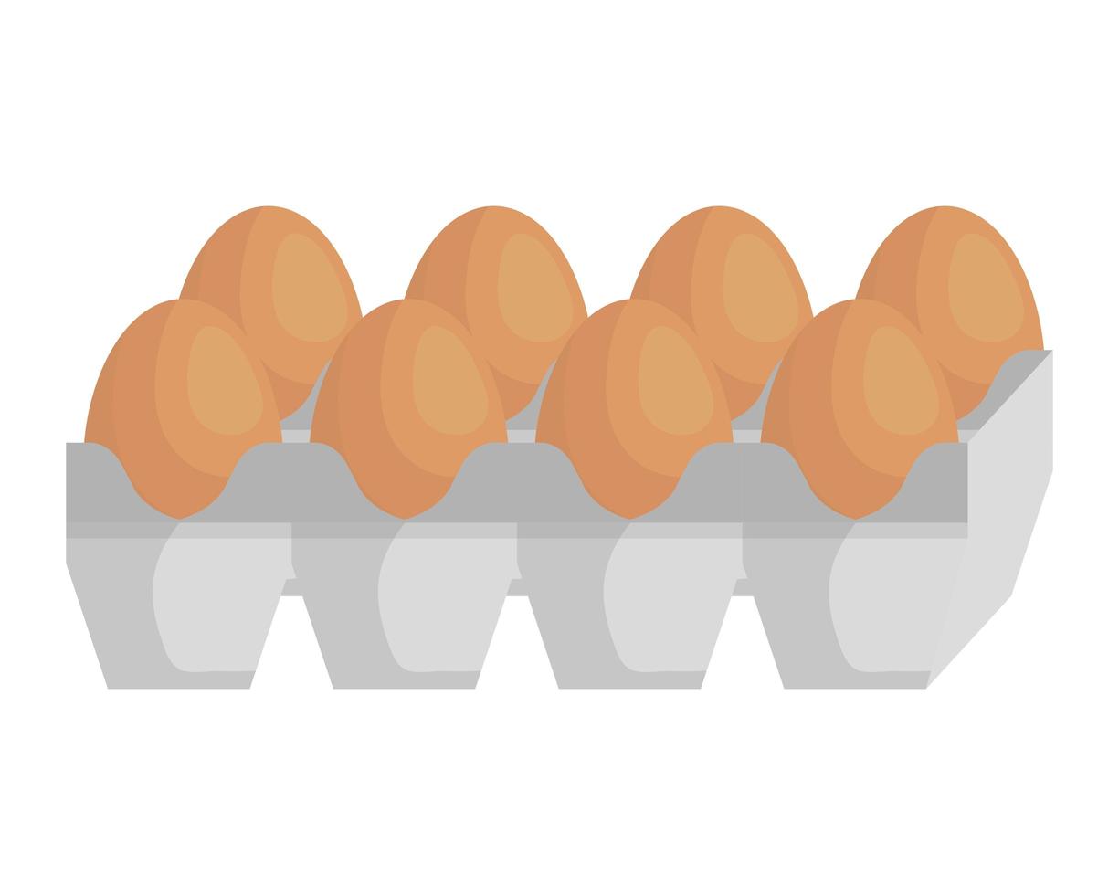 carton d'oeufs emballage des aliments sains vecteur