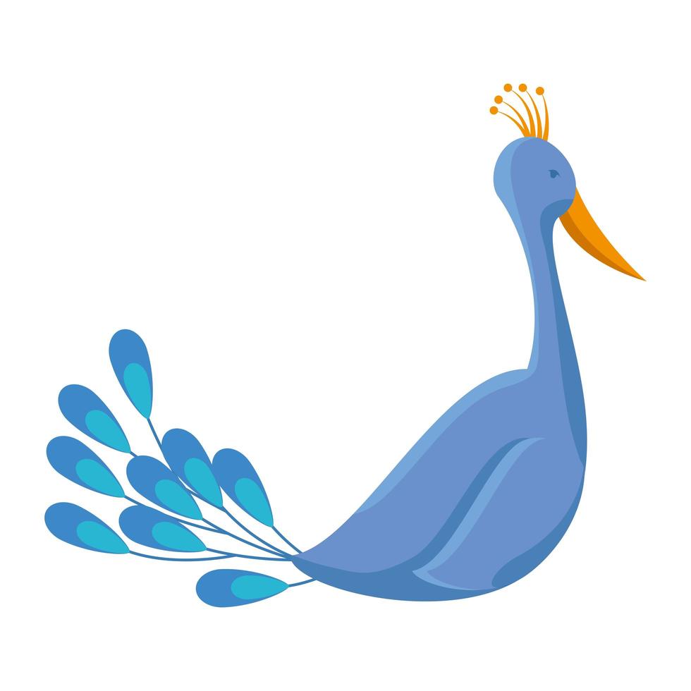 icône exotique oiseau paon indien vecteur