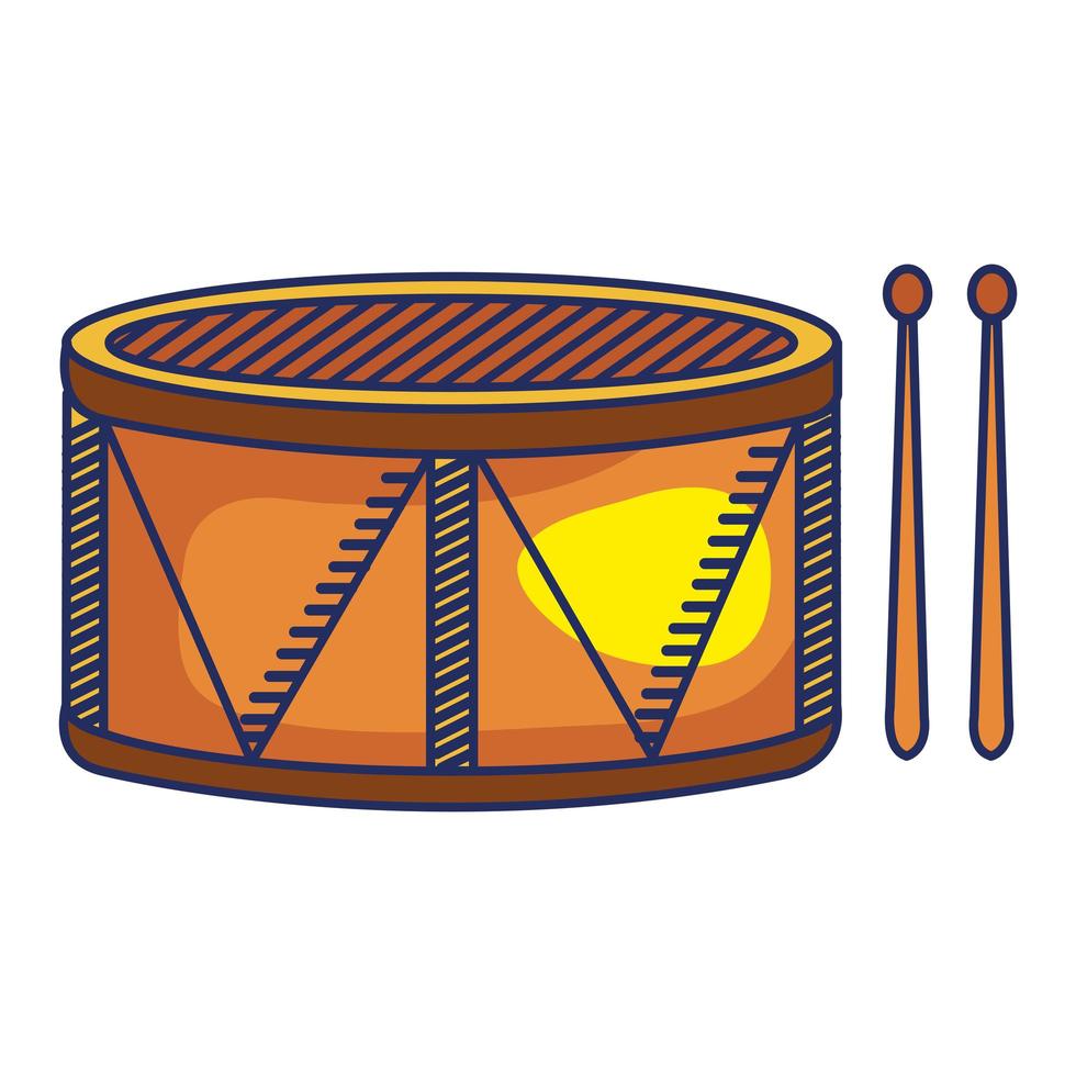 icône isolé de tambour instrument de musique vecteur