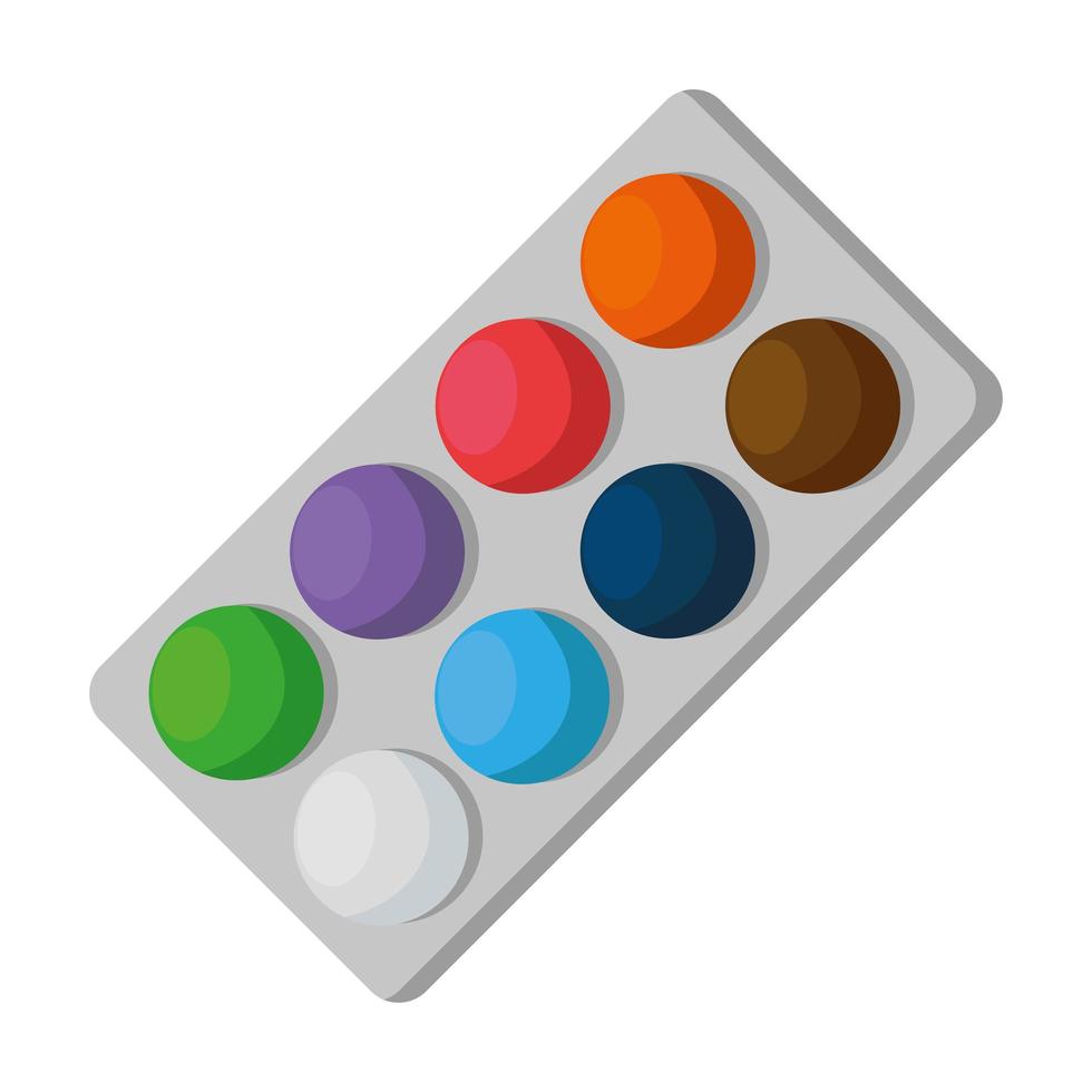 Icône isolé de palette de couleurs de peinture vecteur