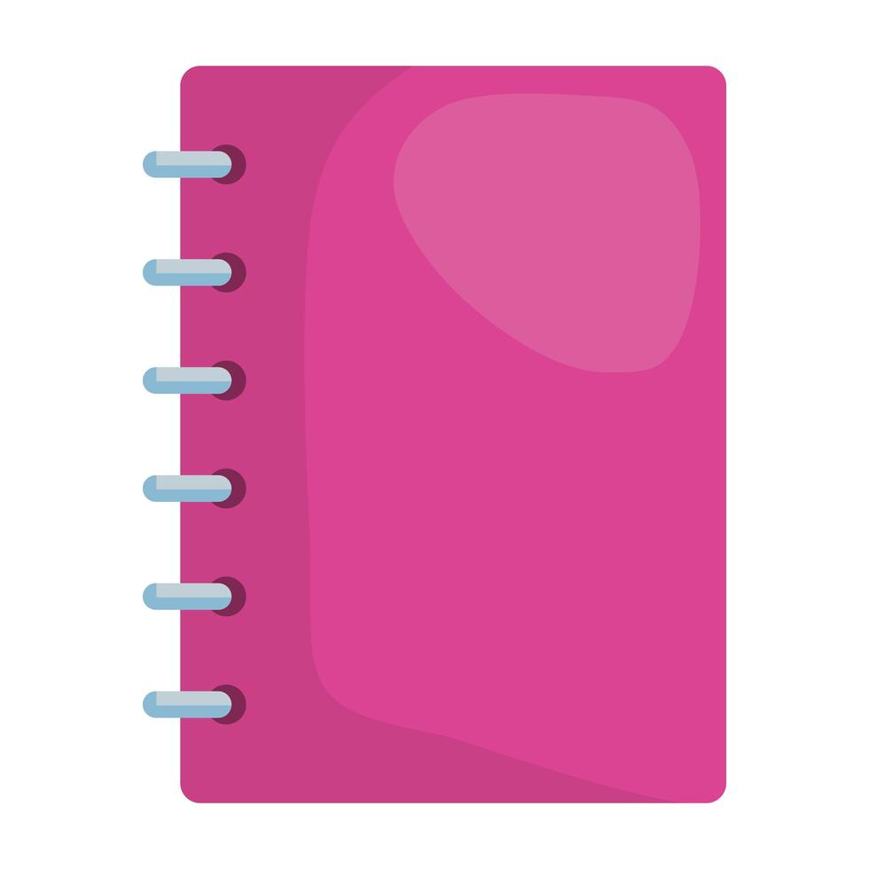 icône de fournitures scolaires de carnet de notes vecteur