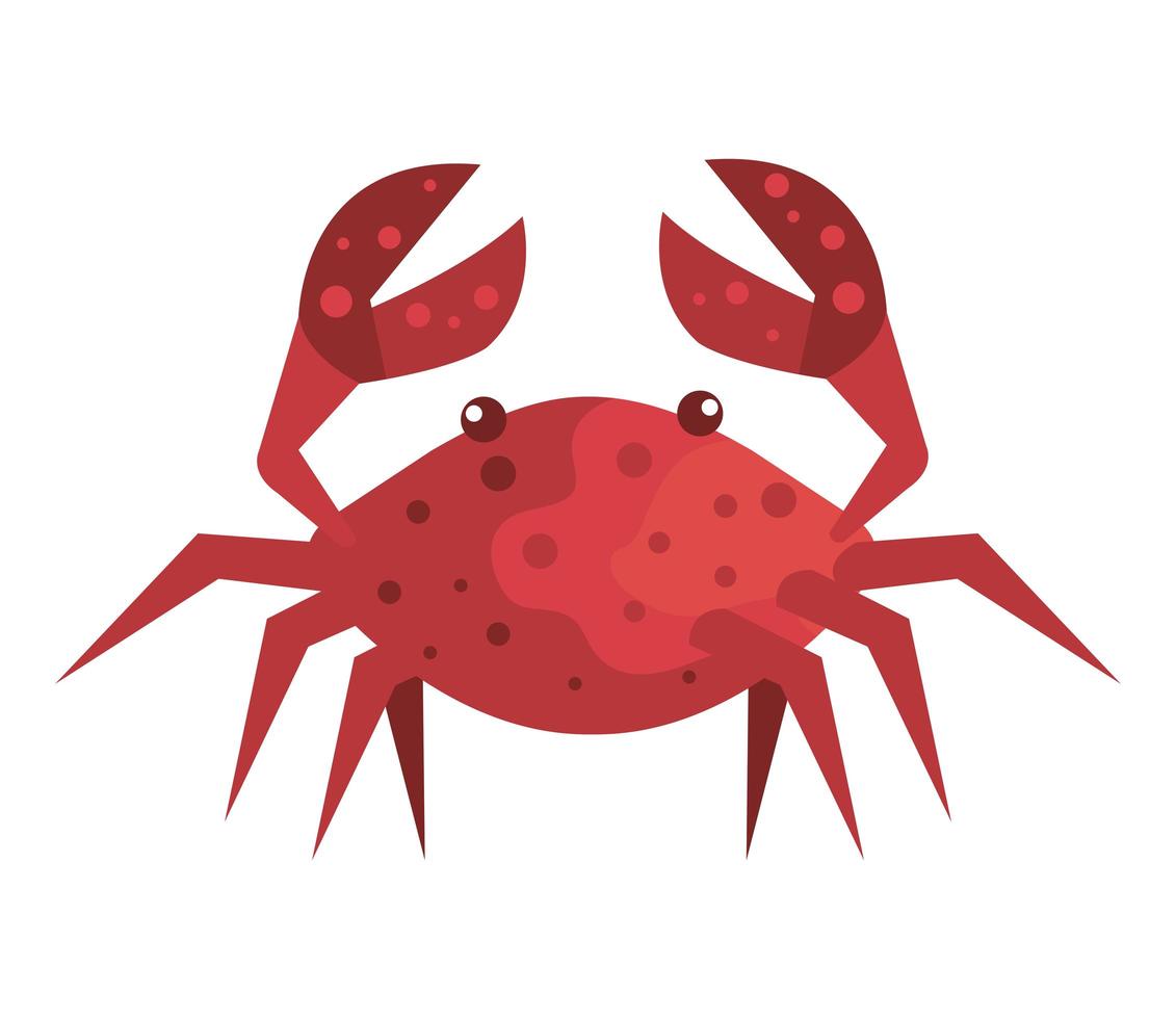 Icône isolé animal marin crabe vecteur