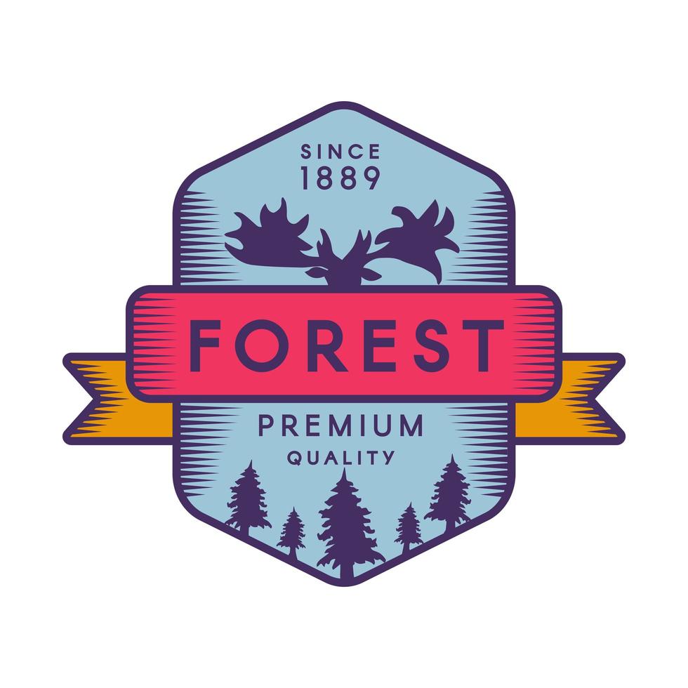 modèle de logo couleur forêt vecteur