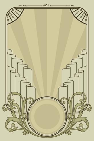 Couleurs pastel Art Nouveau Frame Vector