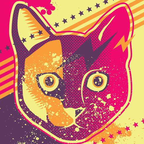 Chat pop art vecteur