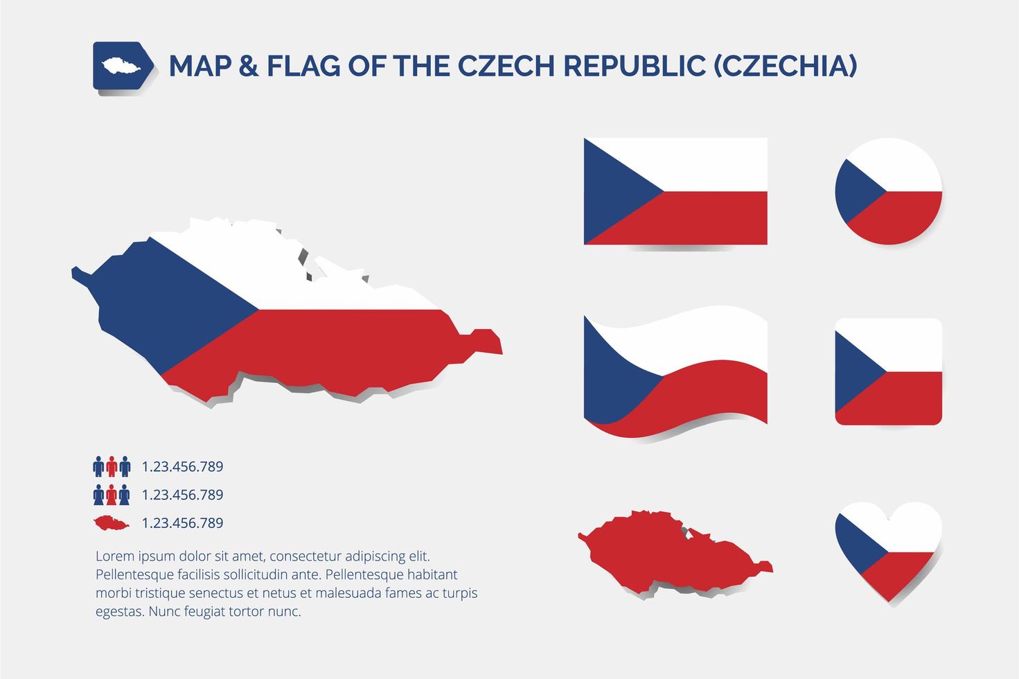 carte et drapeau de la république tchèque vecteur