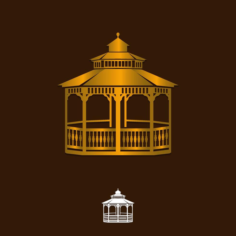 vecteur d'icône de gazebo sur fond blanc, icônes remplies à la mode de gazebo de la collection d'architecture et de ville, illustration vectorielle de gazebo