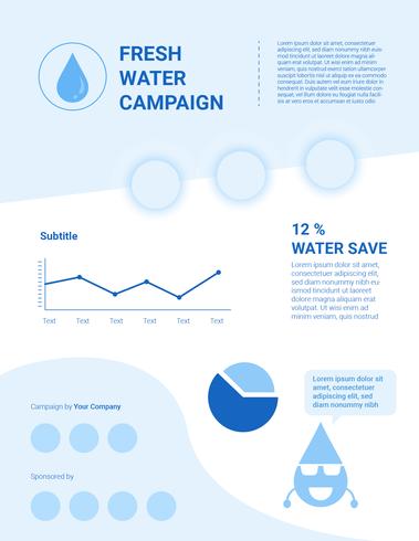 Modèle infographique exceptionnel de plaidoyer pour l'eau propre vecteur