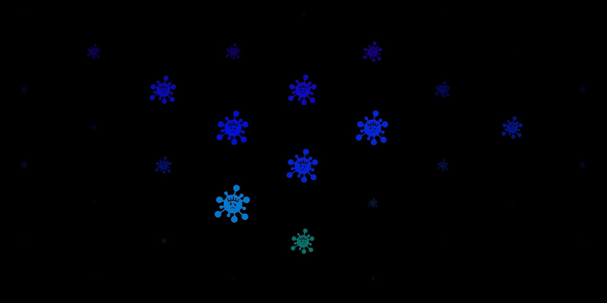 toile de fond de vecteur multicolore sombre avec symboles de virus.
