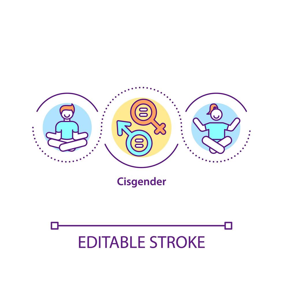 icône de concept cisgenre vecteur