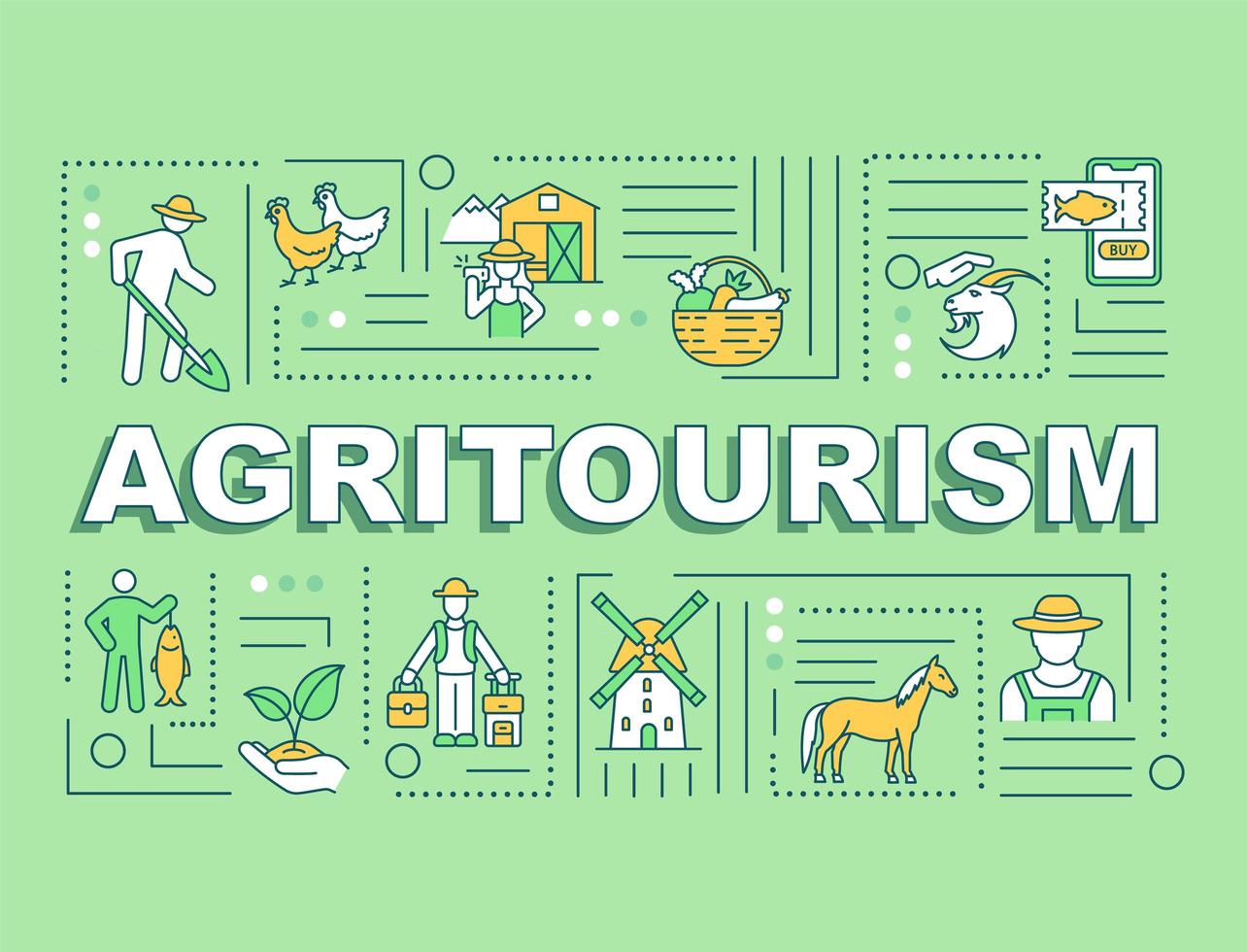 bannière de concepts de mot agrotourisme vecteur