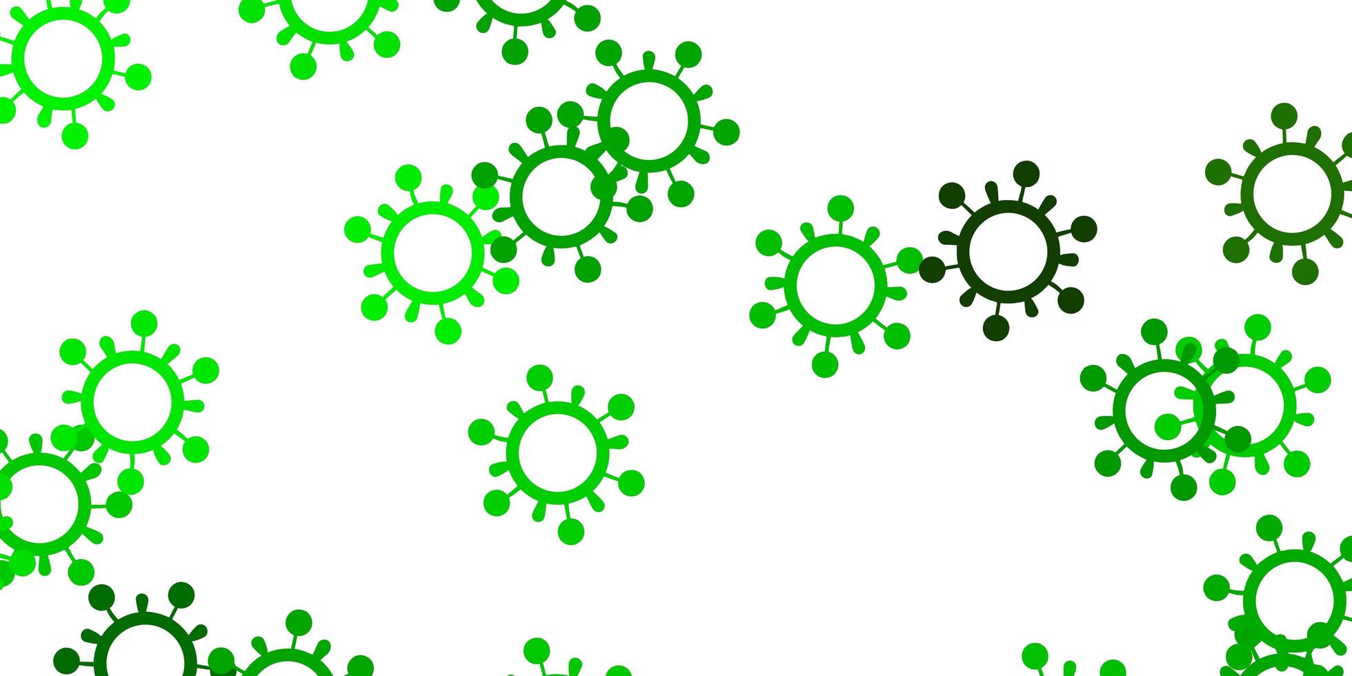 modèle vectoriel vert clair et jaune avec des éléments de coronavirus.