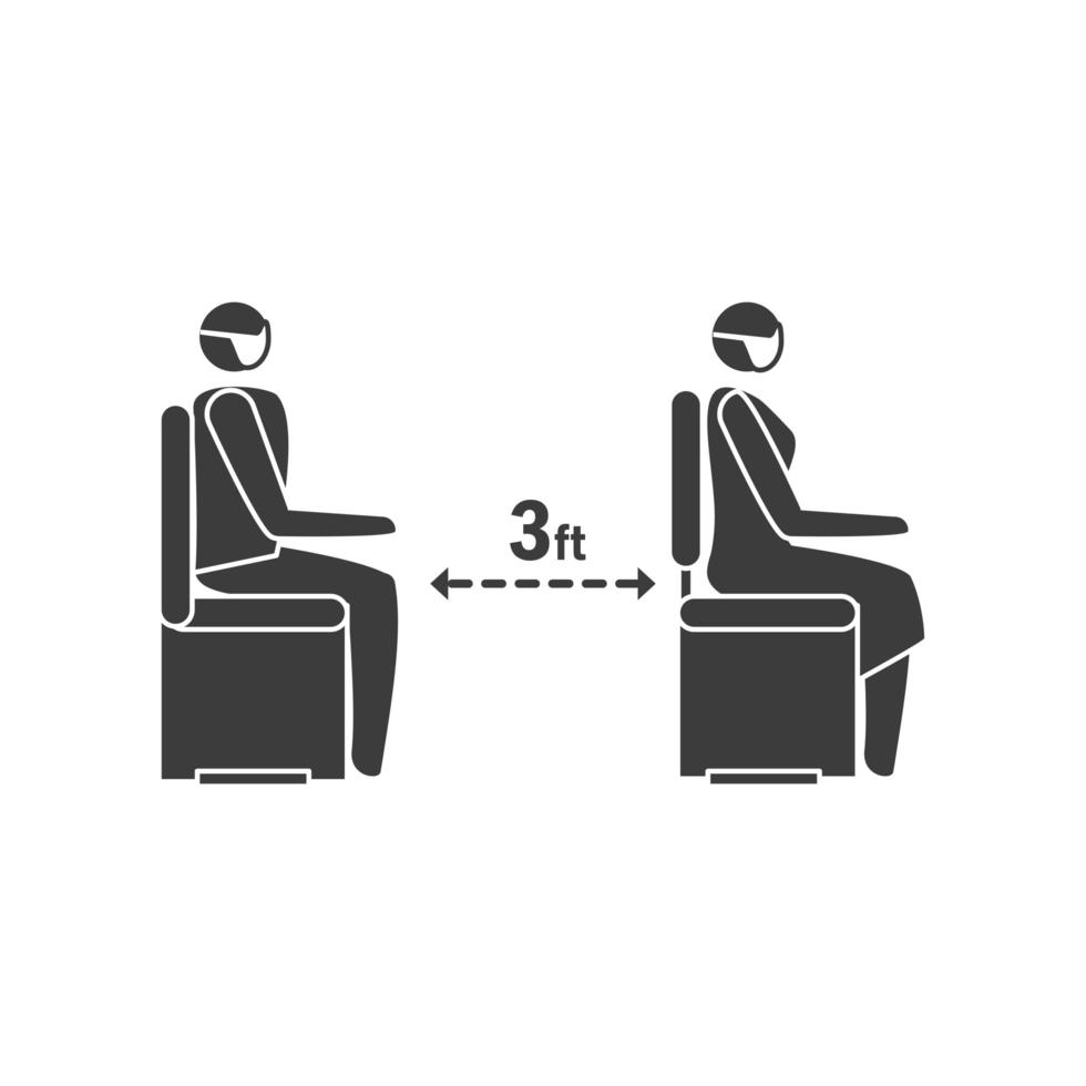 gardez votre distance sociale, risque d'infection par coronavirus ou covid 19 vecteur