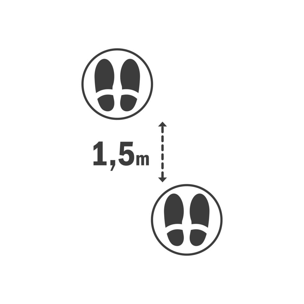 distance sociale, veuillez garder une distance de sécurité, panneau d'avertissement vecteur