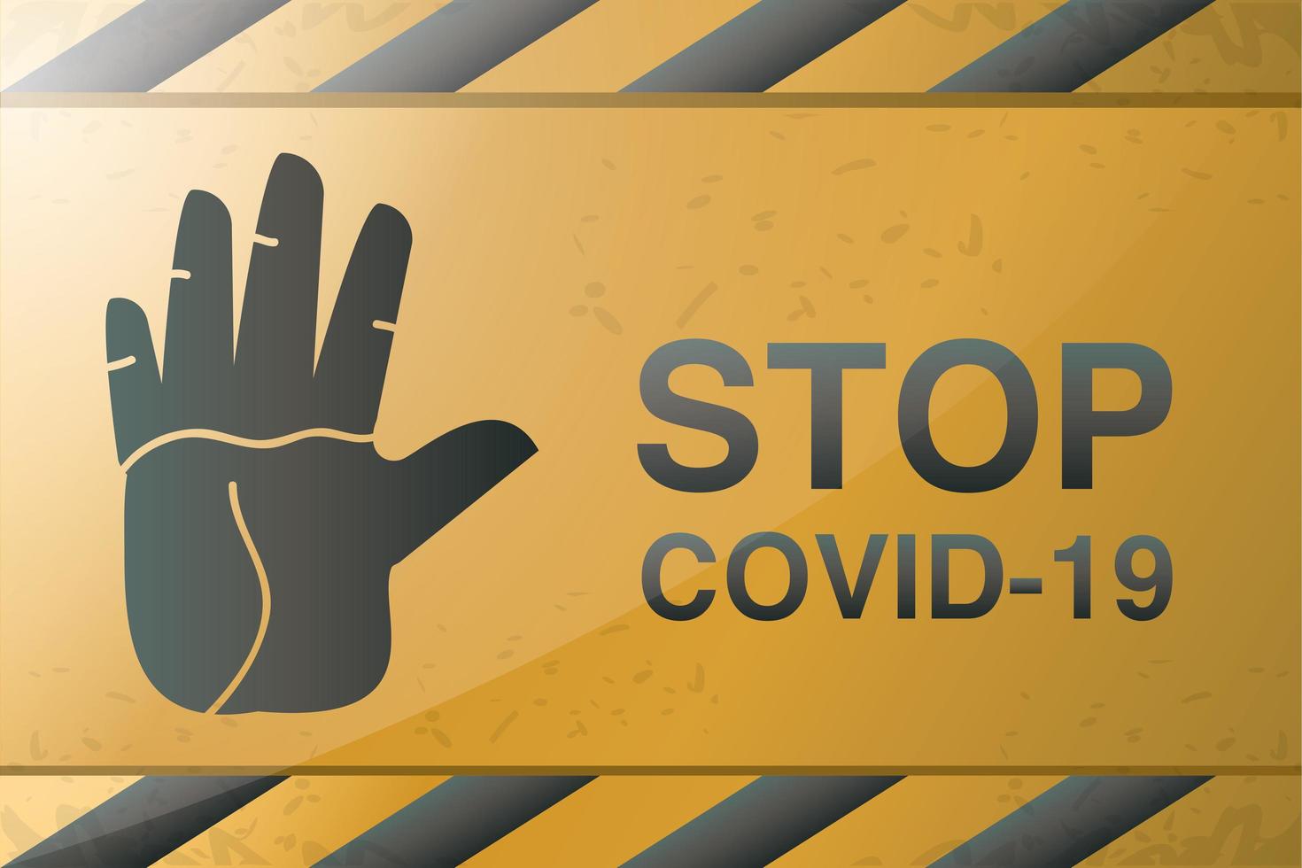symbole de prudence, arrêtez le covid 19 ou le coronavirus vecteur