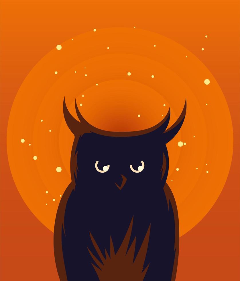 conception de vecteur de dessin animé de hibou halloween