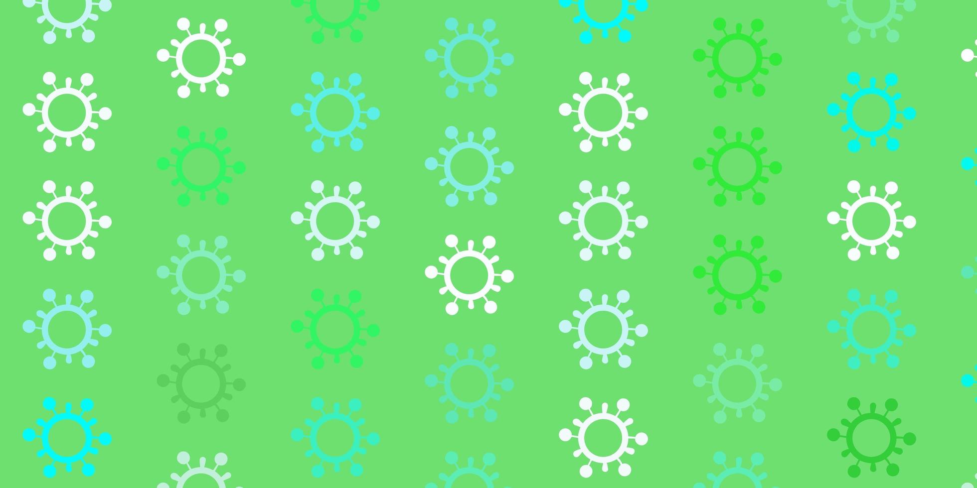 fond de vecteur vert clair avec symboles covid-19.